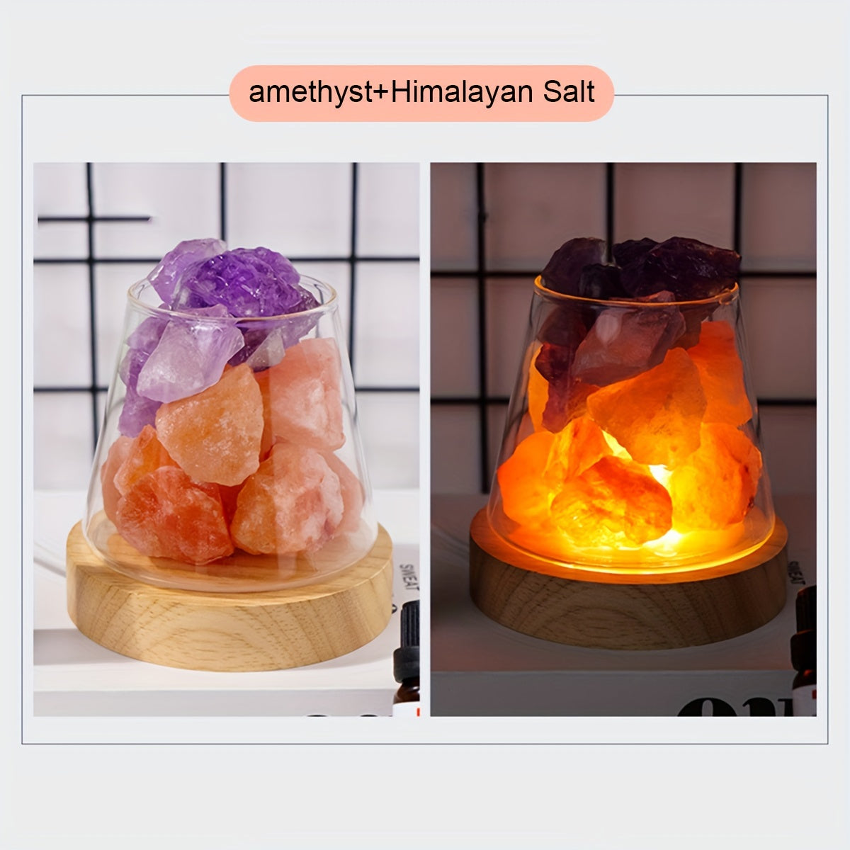 1pc Natural Crystal Aroma Stone Diffuser Stone Demagnetising Bowl Lamp Ornament Home Bedroom Night Light Companion Gift Essential Oil Not Included