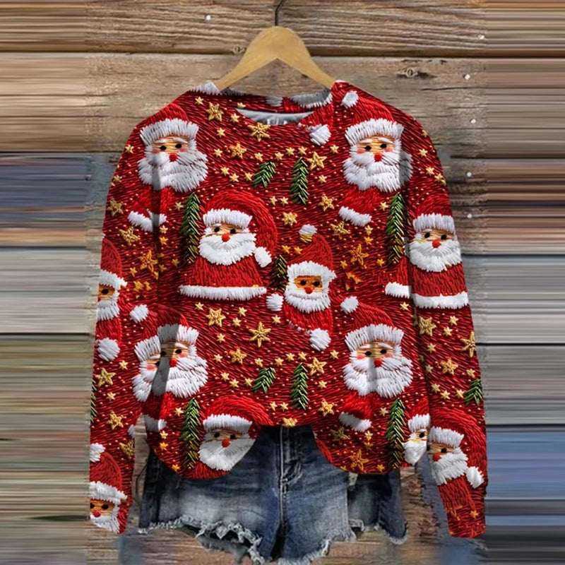 Festive Holiday Print Women's Christmas Sweatshirt