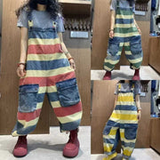 Casual Plus Size Denim Printing Cropped Suspender Women