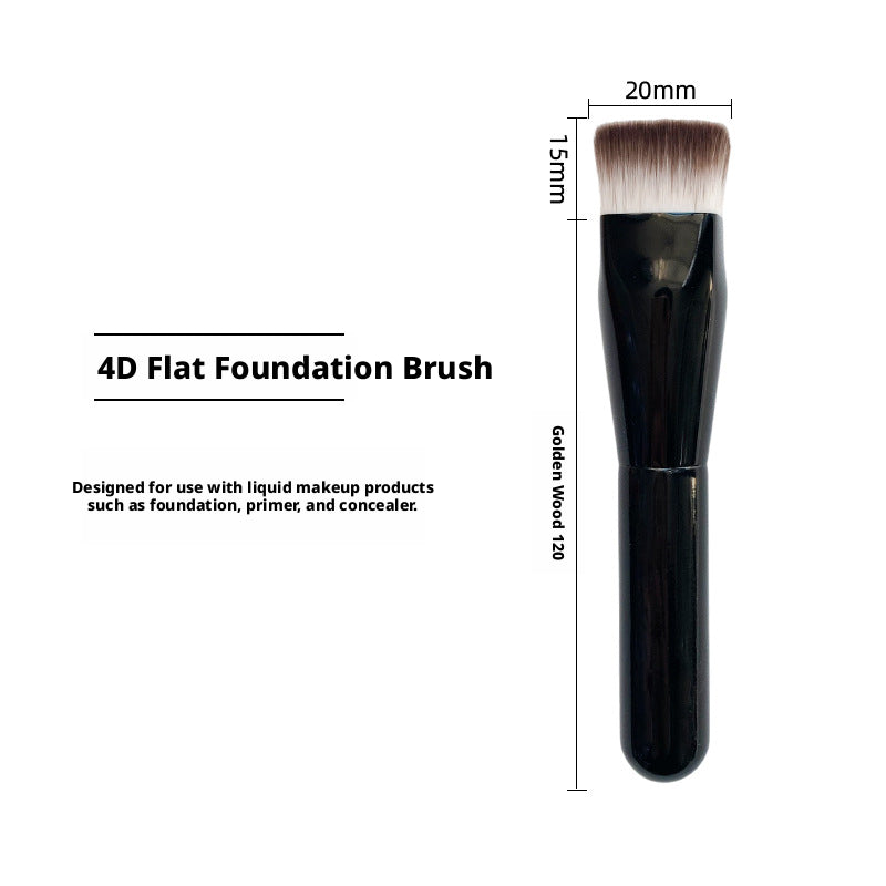 4d Straight Angle Liquid Foundation Brush-black-fiber Wool + Aluminum Tube + Wooden Handle-1 Stick