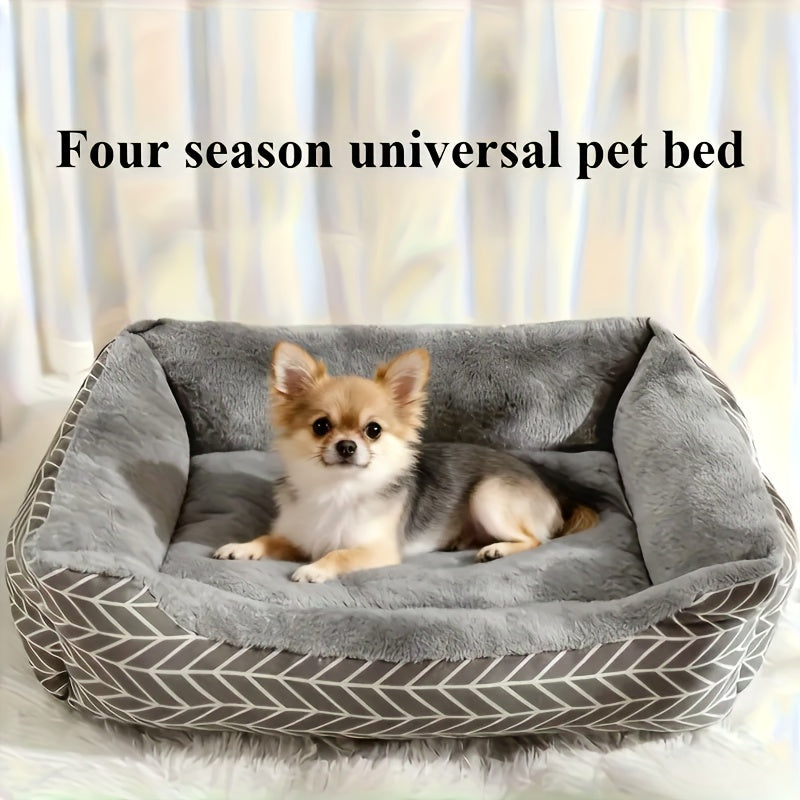 Available In 4 Sizes Super Soft Felt Polyester Fiber Pet Sofa Bed For Winter Warmth, No Need To Assemble Thick Pads, Suitable For Small, Medium And Large Dogs, Cats And Dogs, Universal Warm Nest