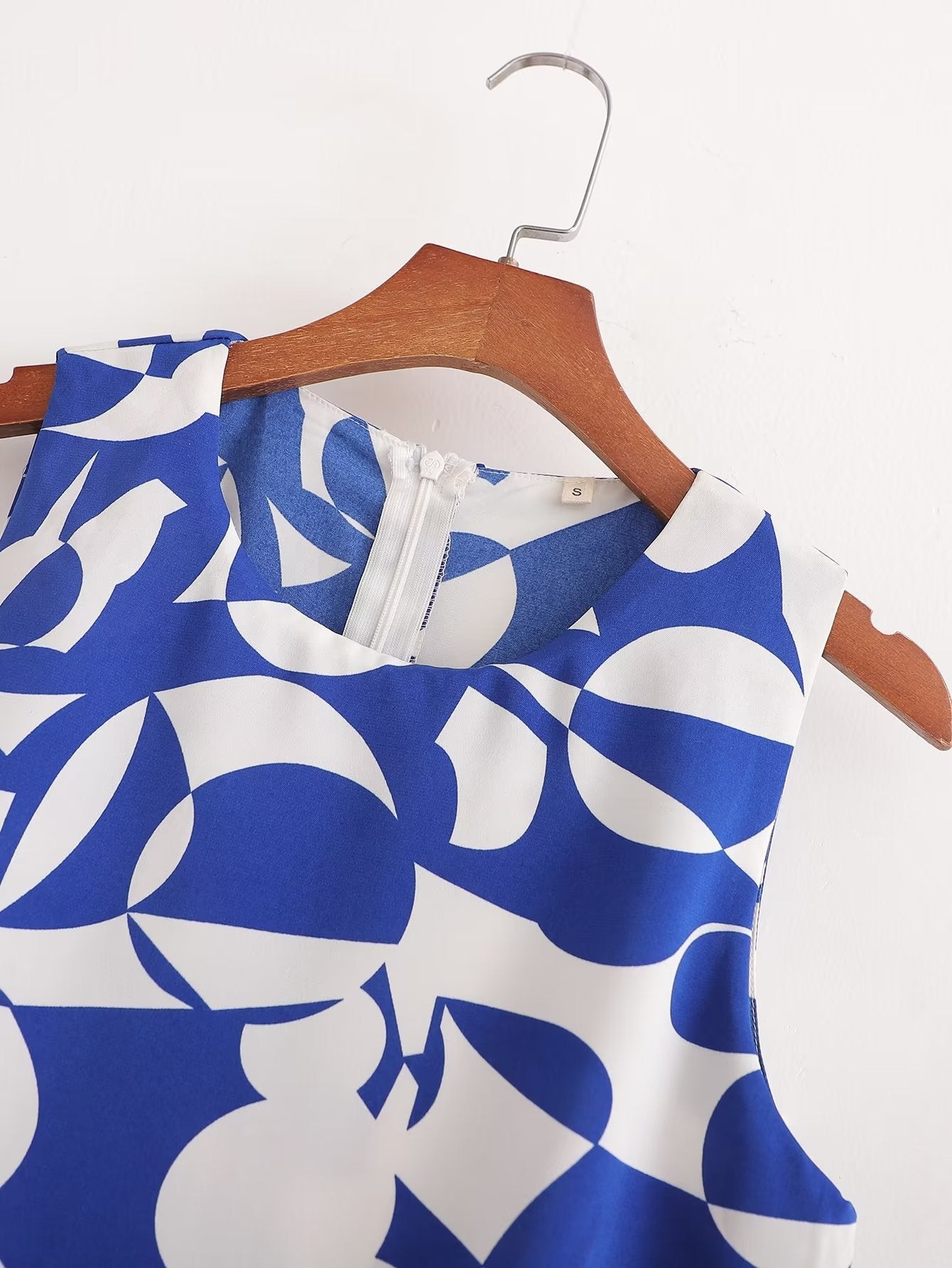 Chic Blue Print Romper Shorts for Women