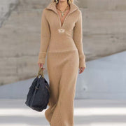 Half-zip Slim-fit Warm Womens Dress