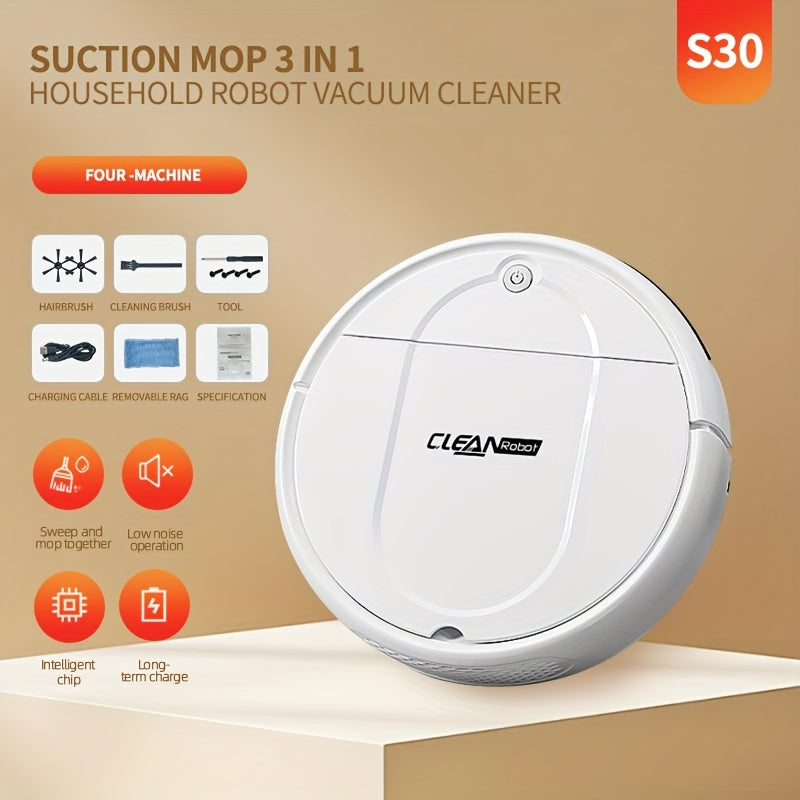 3-in-1 Robot Vacuum Cleaner | Tangle-Free Suction, Automatic Self-Charging, Multi-Purpose for Floor Cleaning, Pet Hair, Paper & Garbage