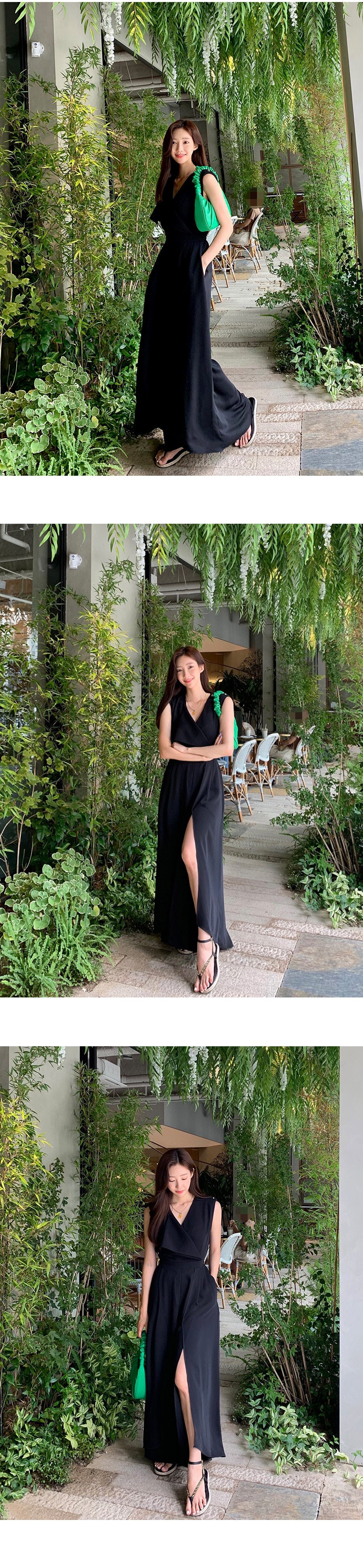Chic V-Neck Sleeveless Split Leg Jumpsuit