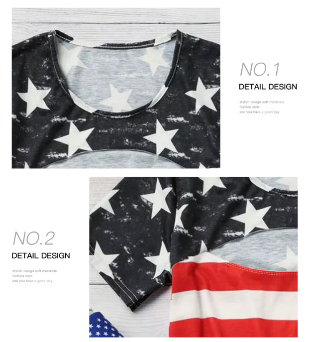 Contrast Striped Hollow Women's Casual Tee