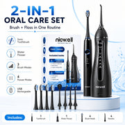 Rechargeable Sonic Electric Toothbrush and Water Flosser Combo