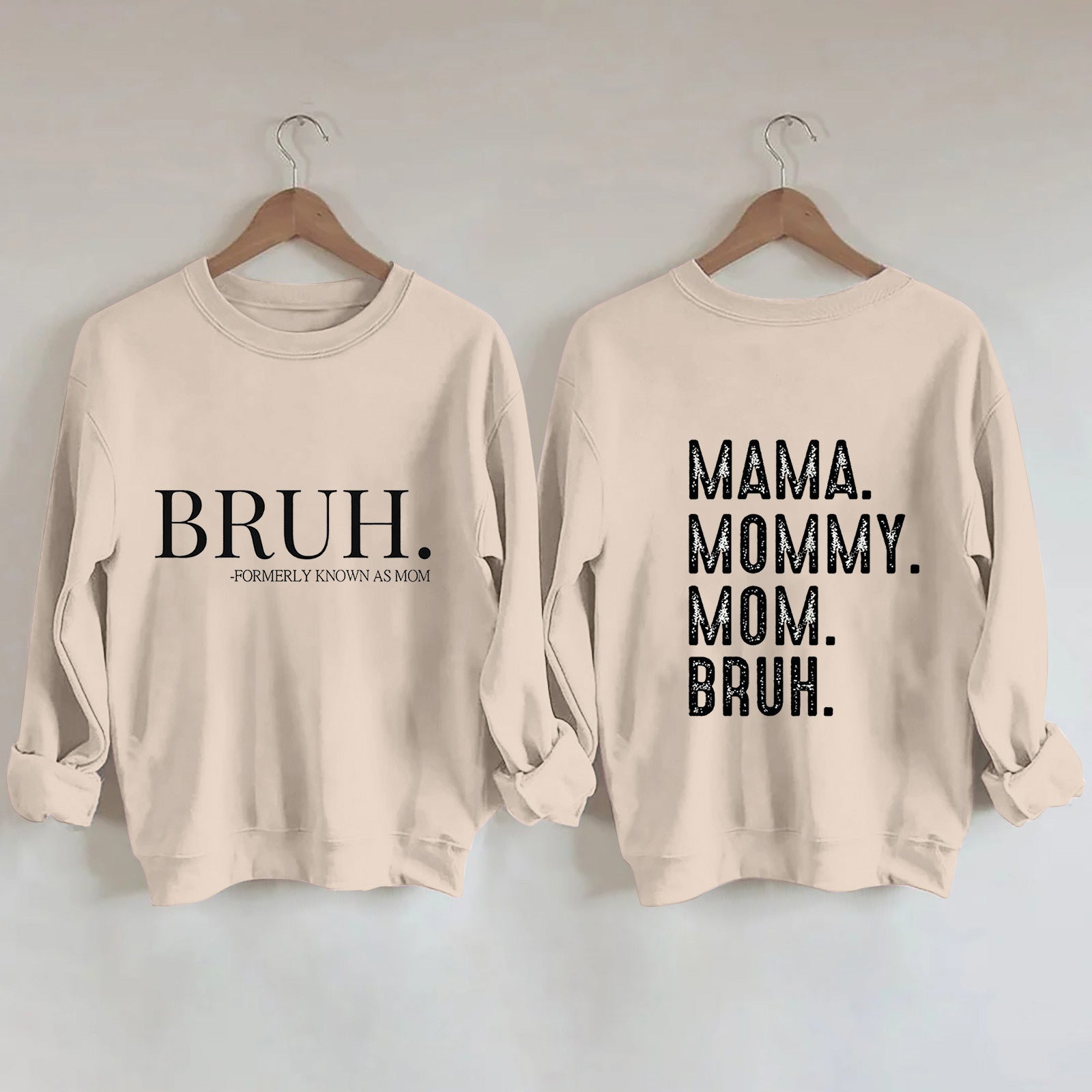 Trendy Letter Print Round Neck Hoodie for Women