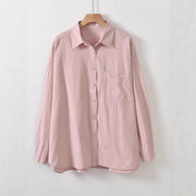 Pure Cotton Long-sleeve Shirt Womens Loose-fitting Casual All-match Style