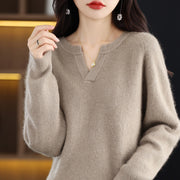 Autumn and Winter Mink Sweater Women's Loose Plus Size Base Fleece Shirt