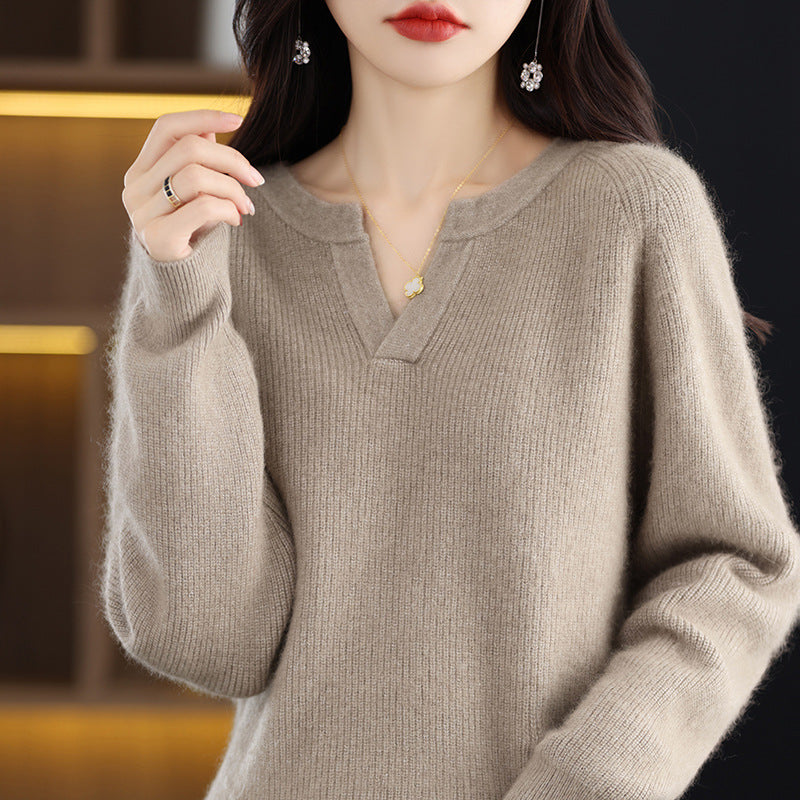 Autumn and Winter Mink Sweater Women's Loose Plus Size Base Fleece Shirt