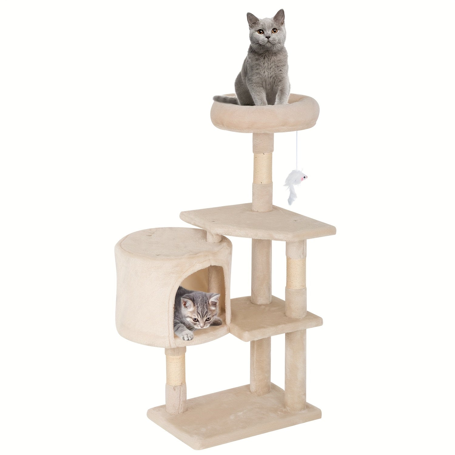 54/70" Multi-Level Cat Tree Tower with Scratching Posts & Cozy Condos, Space-Saving Indoor Cat Playhouse, Durable Plywood Construction, Fun Jumping Platforms, Multiple Colors