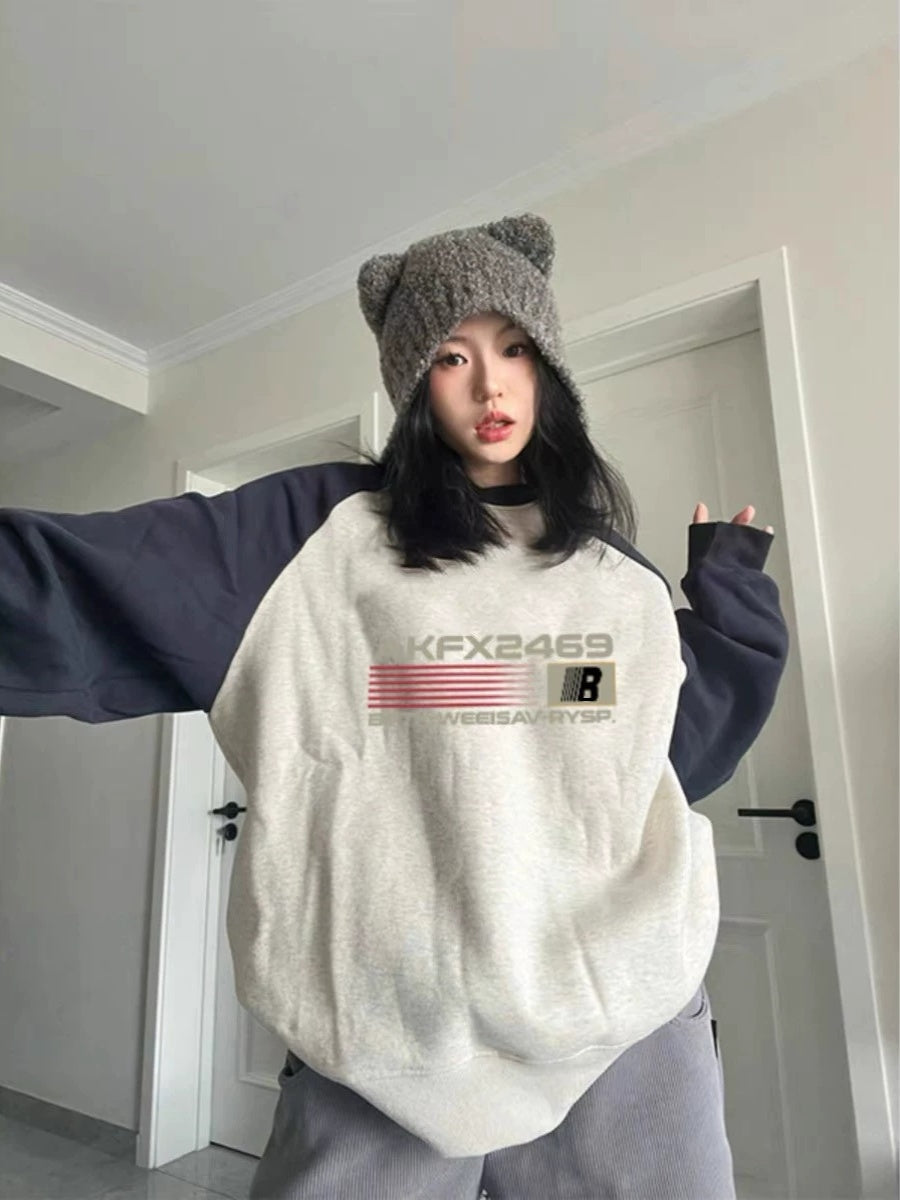 Women's Plush Thick Cotton Color-Block Sweater