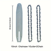 Chain Saw Repair Kit – Guide Plate with Two 10-12 in Chains, 3/8 in Pitch, Alloy Construction, Fits 25 cc–25.5 cc Single-Hand Chainsaws