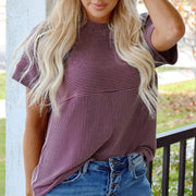 Soft Purple Round‑Neck Loose T‑Shirt – Breathable Comfort for Everyday