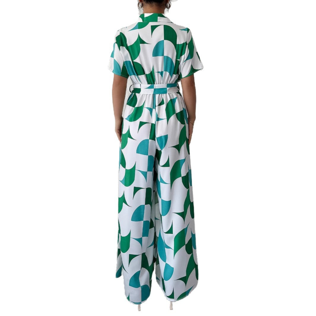 Women's Short Sleeve Wide Leg Jumpsuit - Chic & Comfy Romper
