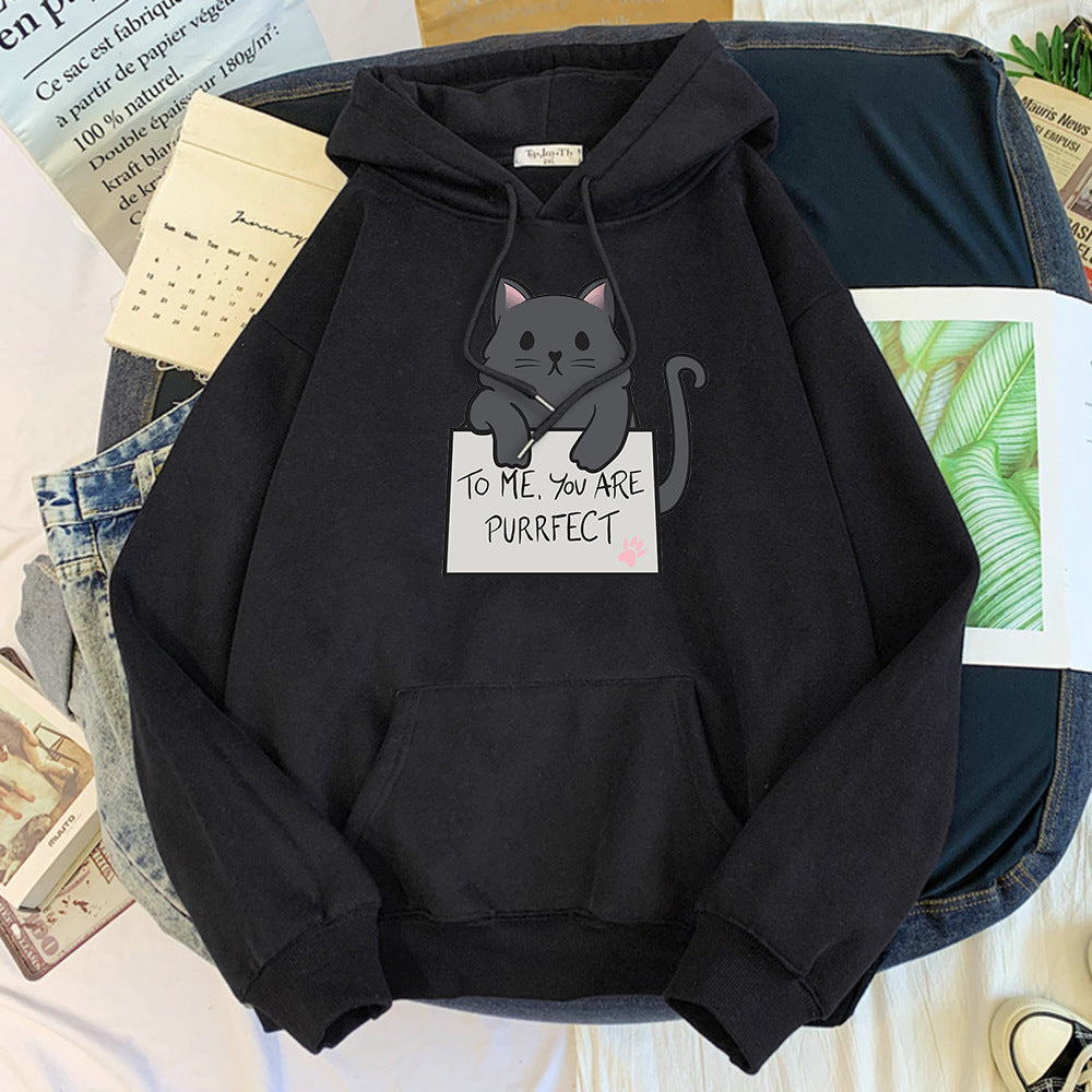 Girls Solid Color Cozy Long-Sleeve Hoodie