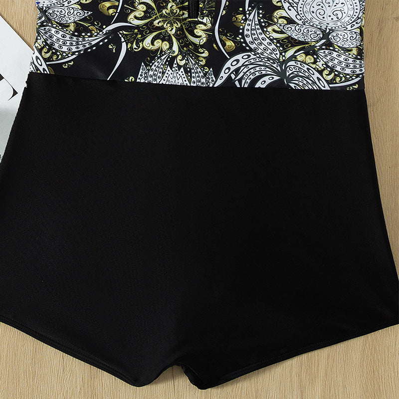 Conservative One-piece Swimsuit Women's Printed Beach