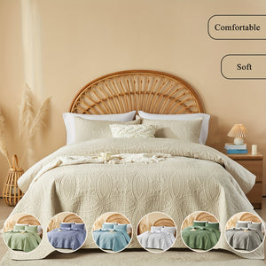2/3pcs Quilt Set Bedspreads - Soft Cool & Refreshing Summer Quilt Lightweight Microfiber Bedspread - Modern Style Coin Pattern Coverlet For All Seasons - Gifts For The Family (1 Quilt, 1 Or 2 Pillo...