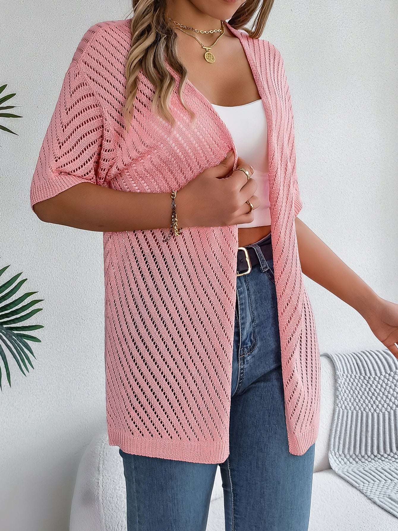 Vibrant Stripe Knit Cardigan – Lightweight, UV‑Protected Cover‑Up