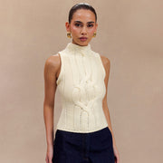 Texture Slim Fit Slimming Sleeveless Sweater Vest