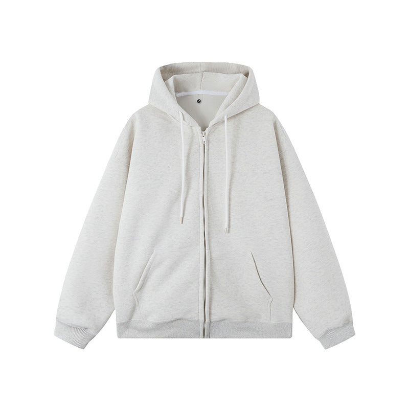 Casual Unisex Cotton Cardigan Pocket Hoodie Outerwear