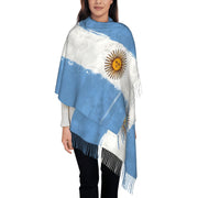 Unisex Argentina Flag Grunge Scarf – Autumn/Winter Fashion Shawl for Travel and Cycling