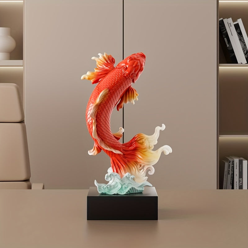 Goldfish statue ornament symbolizing prosperity
