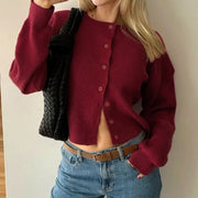 Solid-color Versatile Loose-fitting Knitted Crew Neck