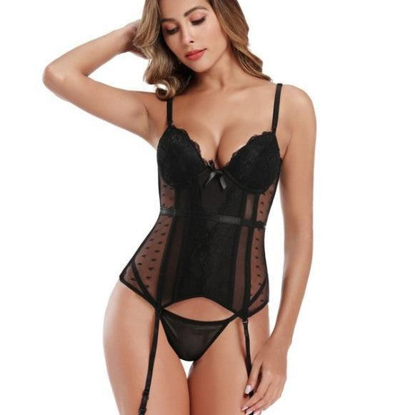 Garter Mesh See-through Corset