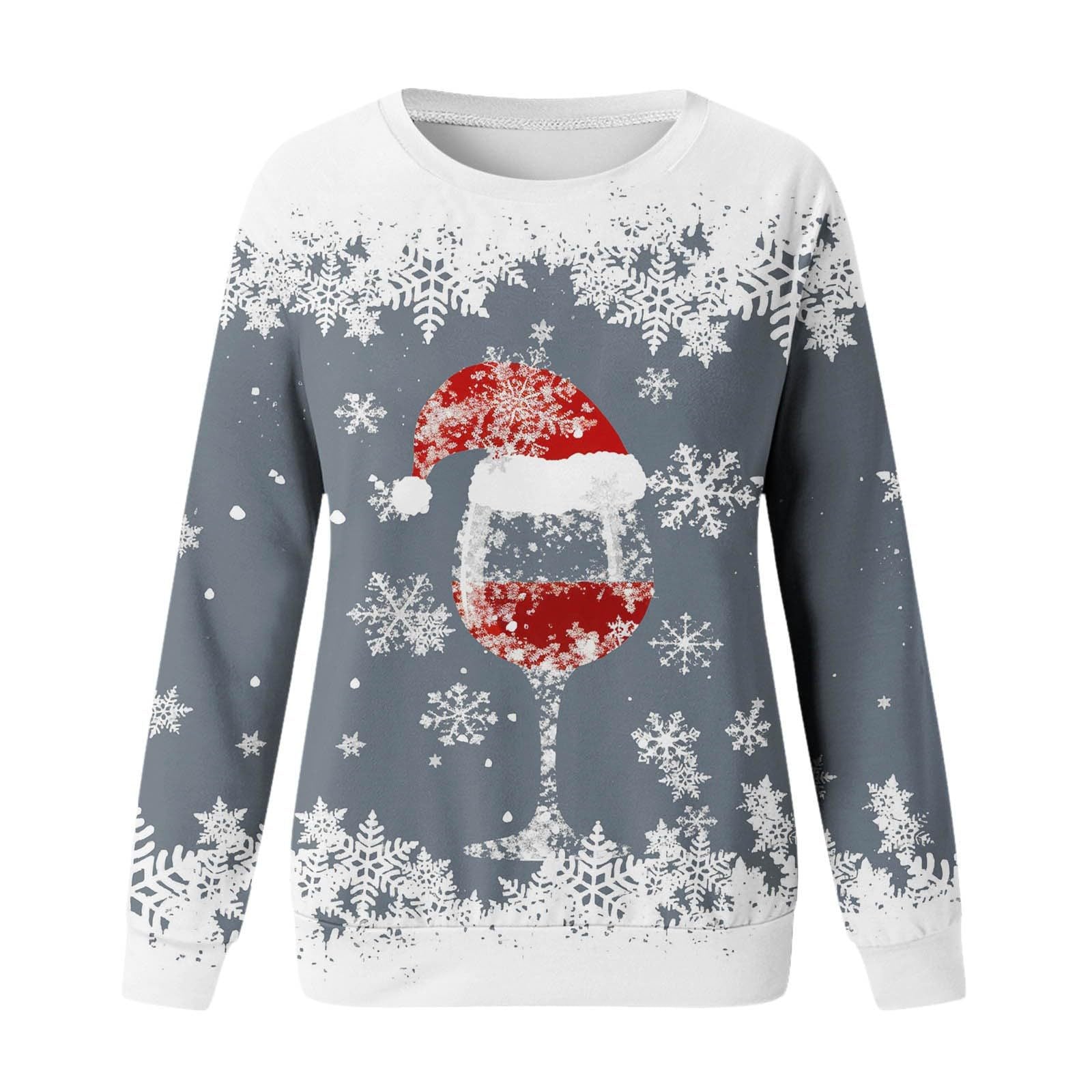 Festive 3D Print Christmas Women's Casual Crewneck Sweater