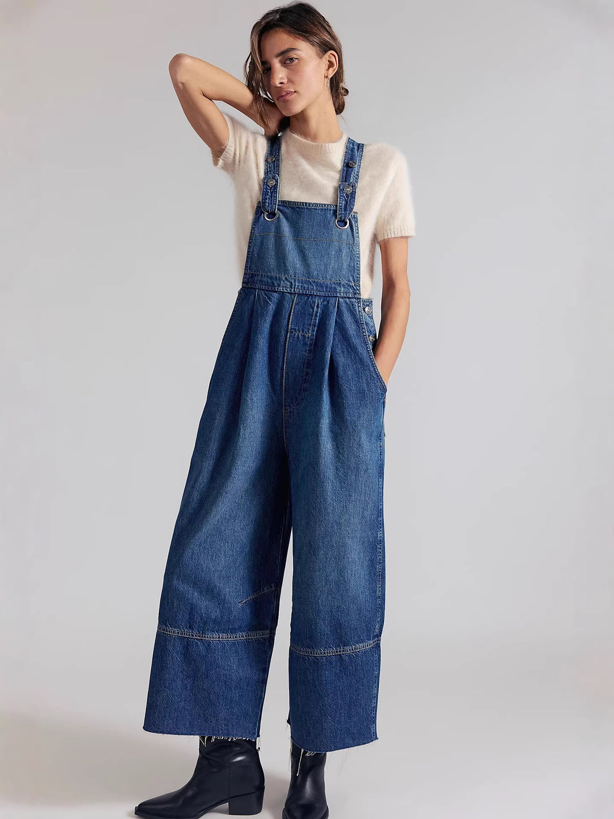 Trendy Loose-Fit Denim Overalls for Women