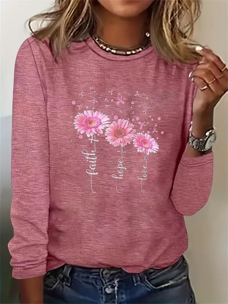 Women's 3D Printed Long Sleeve Crew Neck Sweatshirt