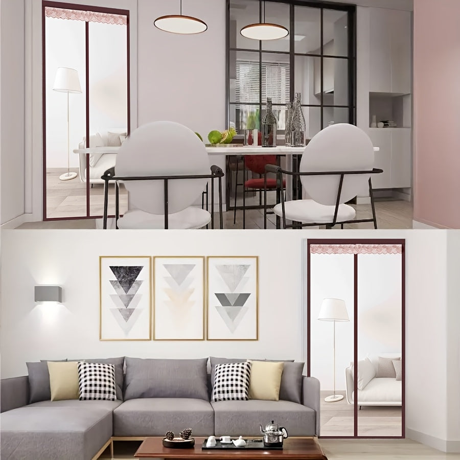 Summer Heat Insulation Magnetic Eva Door Curtain, Block High Temperature Keep Indoor Cool, Self Closing Windproof Energy Saving Anti Mosquito Screen Curtain for Household Indoor Door