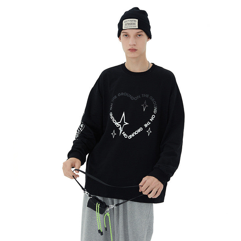 Women's Round Neck Couple Loose Long Sleeve T-shirt