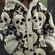 Retro Fashion 3d Printed Women's Casual Hooded Cape Coat