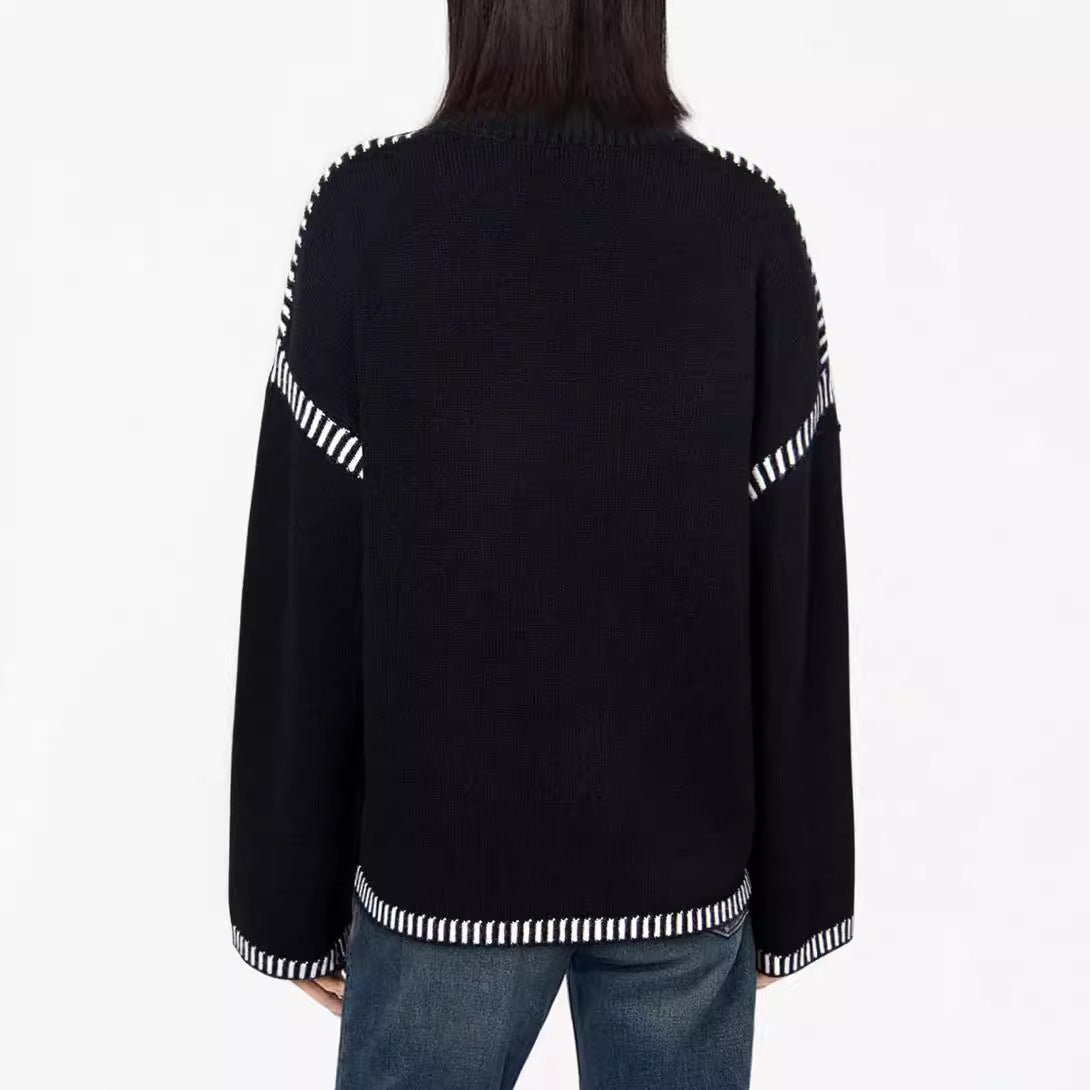 Women's Cozy Loose Long Sleeve Round Neck Pullover Sweater