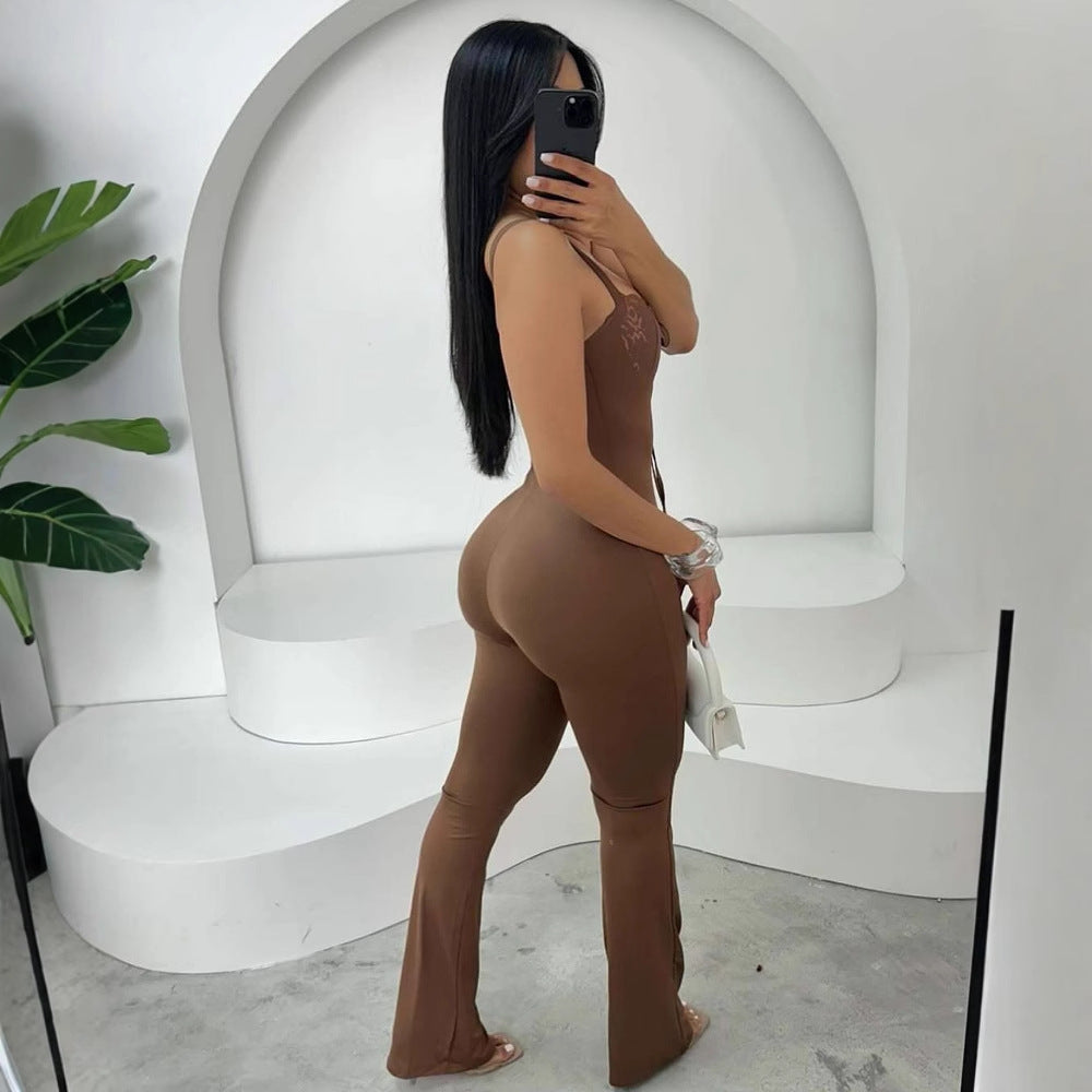 Stretchy Figure-Hugging Solid Color Sexy Bodysuit