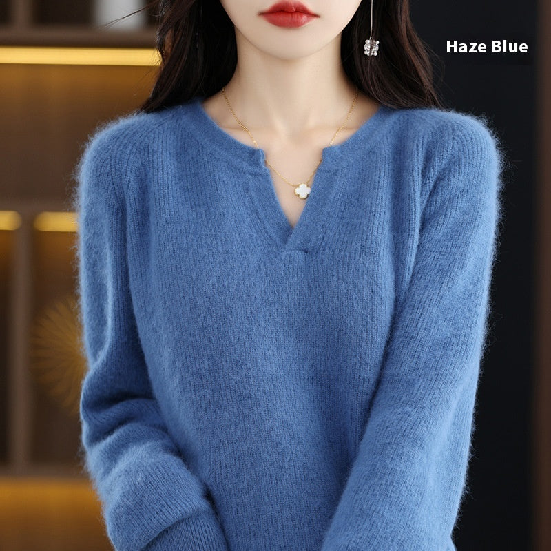 Autumn and Winter Mink Sweater Women's Loose Plus Size Base Fleece Shirt