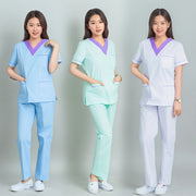 Yin‑Yang Collar Women’s Short‑Sleeve Scrub Top – Isolation Uniform