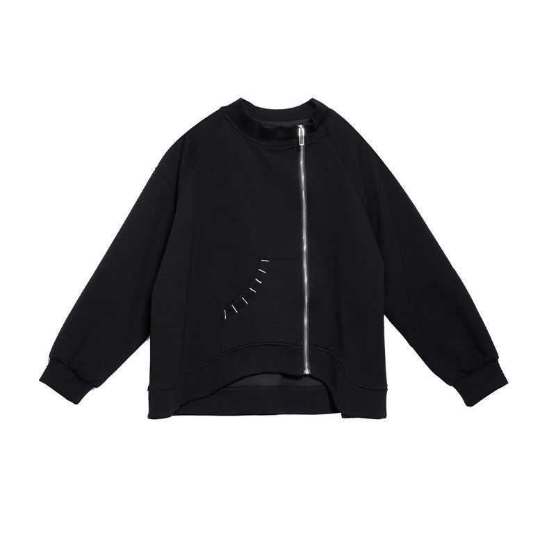 Edgy Irregular Casual Women's Short Coat