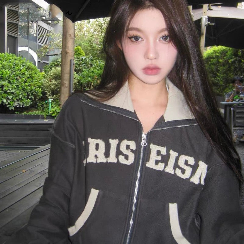 Retro Oversized Women's Zip Hoodie & Sweater Jacket