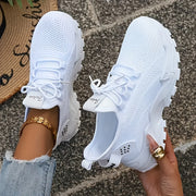 Breathable Sneakers Lightweight Breathable Women's Knit Sneakers | Casual & Outdoor Wear, Cushioned Support, White Low-Top Design, Modern Sneakers, Comfortable Fit