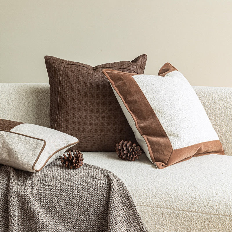 Modern Chinese-Style Coffee Backrest Pillow - Lumbar Support Cushion