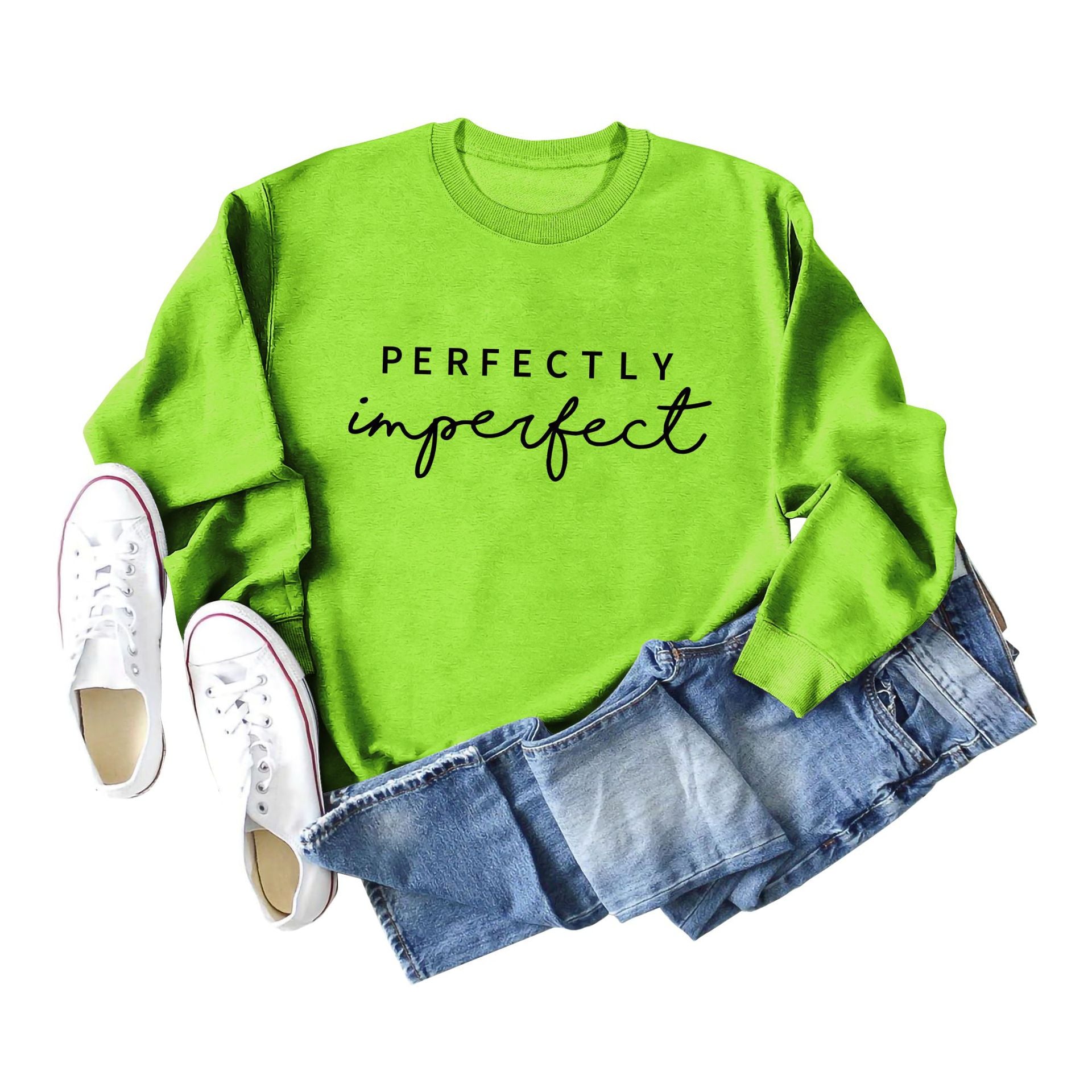 PERFECTLY Imperfect Women's Round Neck Long Sleeve Sweater