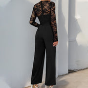 Women's Fashion Personality Zipper Lace-up Jumpsuit