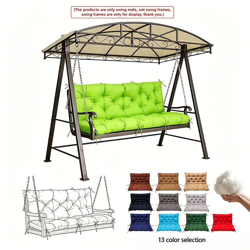 Waterproof Porch Swing Cushions 60 Inch • 2 3-Seater Replacement For Outdoor Furniture • With Backrest And Straps • Thick 5" Swing Seat Bench Cushion • Cushion Ties For Patio, Garden & Backyard • Dark Green 60''×40