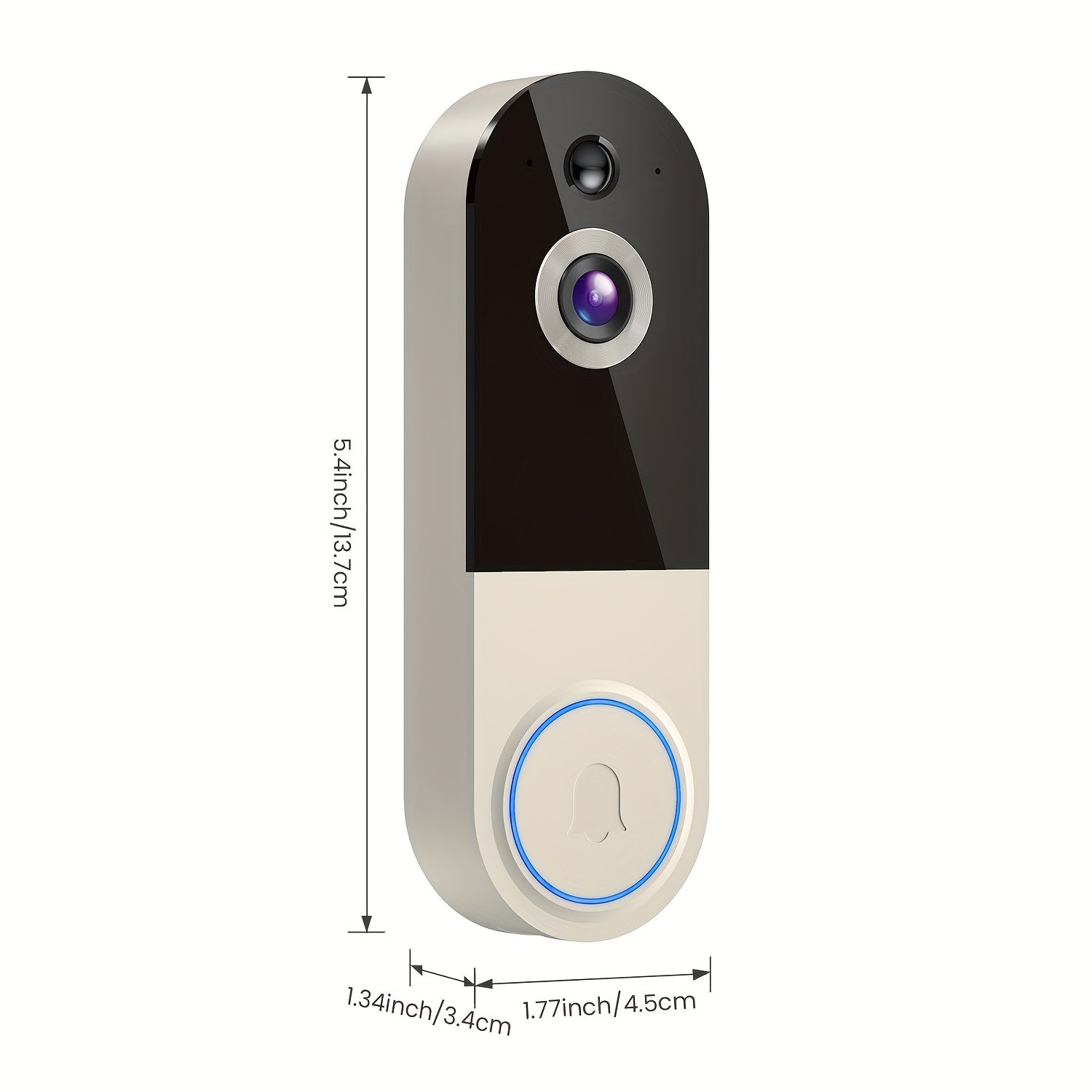2K Wireless Smart Doorbell Camera with 166° Wide-Angle View and Night Vision