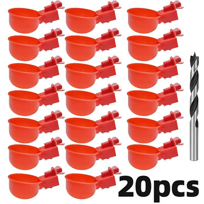 20-Pack Self-Priming Automatic Poultry Waterers – Splash-Proof, No Electricity