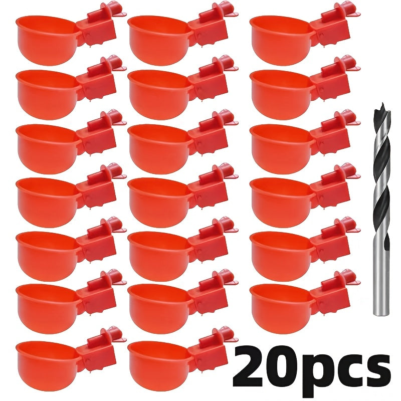 20-Pack Self-Priming Automatic Poultry Waterers – Splash-Proof, No Electricity